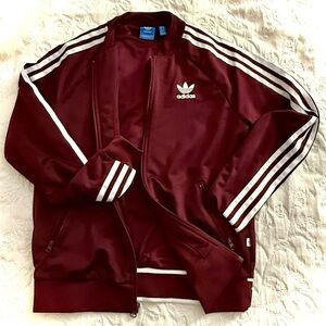 Adidas Youths Maroon Track Jacket